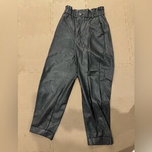 Zara 
Black faux leather balloon pant